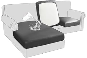 BXFUL Sofa Sitzkissenbezüge wasserdichte Leder Sofakissenbezüge Sofa Kissenbezüge Stretch Rückenlehnen Kissenbezug Couch Sofa Sitzbezug (Übergroßer 2-Sitzer,Dunkelgrau)