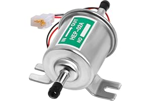 ZiYuya Bomba de combustible eléctrica en línea, Bomba de refuerzo universal de 12v presión gasolina diesel en línea módulo de bomba de metal de baja presión HEP-02A