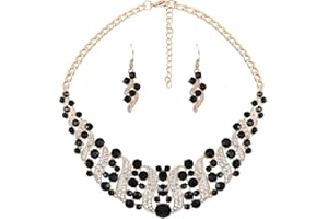 YAZILIND El collar cristalino Mujeres Rhinestone y del pendiente de la Declaraci¨®n Gargantilla sistema de la joyer¨ªa del collar