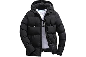 Generico Giubbotto Piumino Uomo Invernale Casual Jacket Taglie Forti Con Cappuccio Calda Giubbino Maniche Lunghe Antivento Comodi Giubbotti Slim Fit