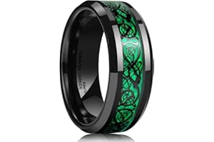 King Will Dragon 8mm/6mm Red/Blue/Green/Orange/Purple/Silver/Black/Azure/Mazarine Celtic Dragon Tungsten Carbide Mens Wedding Band Ring Comfort Fit