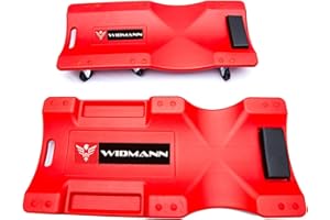 Gef-roy Chariot de visite Widmann, Mécanicien Garagiste, Planche de travail pour vidange véhicule, 6 roulettes pivotantes, Rouge