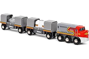 BRIO World - Treno Santa Fe, Treni del Mondo, Giocattolo per Bambini dai 3 Anni in su, 5 pezzi