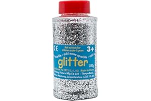 ANTHONY PETERS Glitter | 100 Gram tub | Shaker lid for Easy Pouring | Arts and Crafts | Glitter Art | Silver, packaging may vary