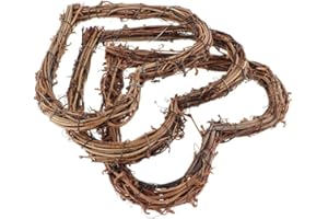 HEALL Heart Wreath Wicker Heart Wreath Natural Rattan Love Heart Wreath Rustic Wicker Wall Decor for Wedding Front Door Display,15CM 3PCS Holiday Party Supplies