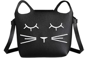 whatUneed Bolso del bolso de hombro de las niñas lindas, mini bolsos de la princesa, bolso del mensajero del cuerpo cruzado del gato