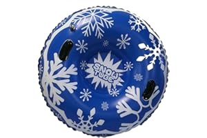 FRILLA Aufblasbare Schneereifen mit Griffen, Aufblasbarer Schlitten, Schneereifen mit abnembarer Schleppleine, Schneeschlauch Rodelreifen mit gepolstem Sitz für Kinder & Erwachsene - SNOWRIDER