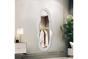 BST FURNH Pequeño espejo de nube único de 44 x 21 pulgadas de longitud completa montado en la pared