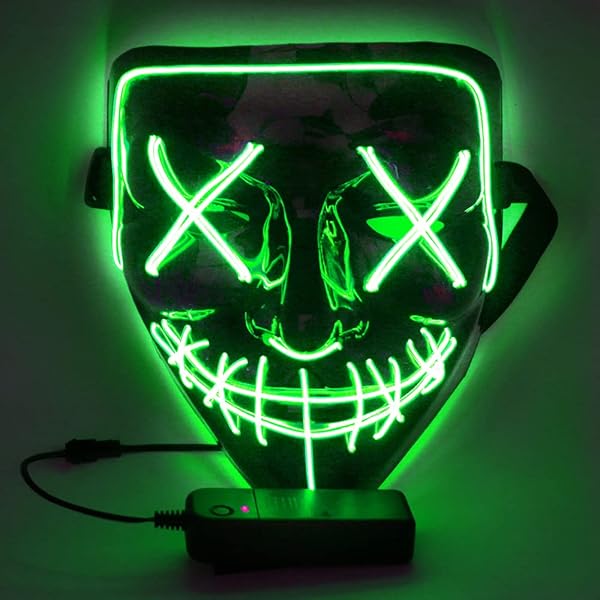 HONGXUNJIE LED Karnevalsmaske Mit Lichteffekten - Coole Partymaske Für Halloween & Cosplay