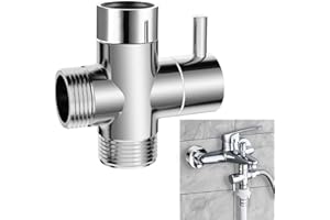 WUBAYI Shower Diverter Valve， G1/2" Brass Shower Splitter Shower Valve with Rubber，3-Way Diverter Valve Replacement Showering Components for Shower System Chrome