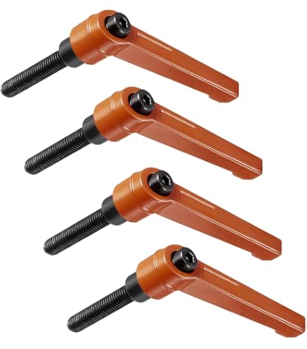4 Maniglie A Leva Di Serraggio Regolabile M8 X 30mm - Arancione, Per Macchinari Industriali E Lavorazione Legno - Foto 7