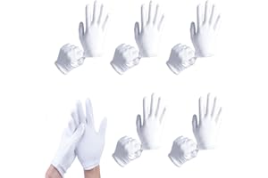 GYXCELC 5 Paia Guanti Idratanti in Cotone Bianco per la Notte, Elastico Morbido Qualità Superiore, per Mani Secche, Eczemi, Bellezza, Pelle Sensibile e Irritata, 22cm - unisex