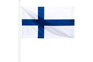 Bandera KliKil Finlandés 90x150cm - Tejido para exteriores 150x90cm resistente a la intemperie con 2 ojales de metal. Finland Flag Decoraciones de jardín