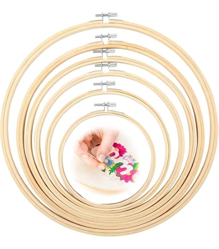 Cerchio Da Ricamo Bambù Ricamo Kit Telai Assortiti Rotondi Per DIY Arte Mestiere Maneggevole Cucire 5packs - 3
