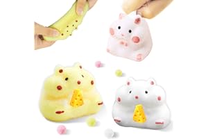 OPEIXSAYKOC 2 Pezzi Squeeze Giocattoli, Giocattolo Squishy Criceto, Kawaii Animali Squishys, Antistress Squishy, Fidget Toys Set, Antistress Giocattolo per Bambini e Adulti