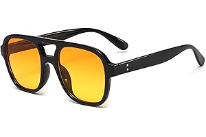 H HELMUT JUST Gafas de Sol Retro de Aviador para Mujer Hombre Clásicas 70s Vintage Trendy Aviator Cuadradas