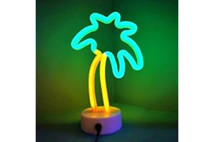 EAAERR Luz nocturna de árbol de coco, Navidad letreros de neón con base, luces LED de neón con batería o USB, decoración de luz de neón para Navidad, fiesta de cumpleaños, sala de estar, dormitorio