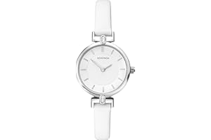 Sekonda Mills 26mm Womens Round Classic Watch Stone Set Lugs with Leather Strap