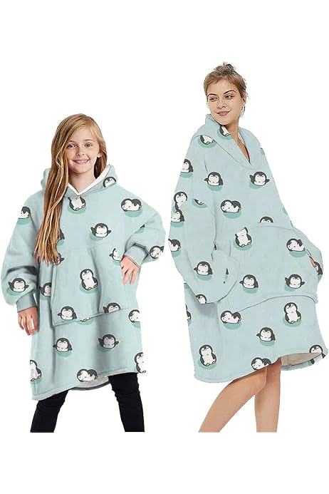 Loalirando Oversized Hoodie Blanket Fluffy Fleece Oodie Blanket Hoodie for  Women Men Kids Wearable Hooded Blanket Family Matching (Blue - Koala, 7-12  Years) : Amazon.co.uk: Fashion