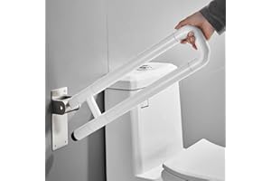 MJYDKBZ Maniglione Di Sicurezza a parete Pieghevole Maniglione ribaltabile Maniglione per Disabili e Anziani Barre Di Sostegno bracciolo pieghevole Antiscivolo Resistenti Acciaio Inox (70cm,Bianco)