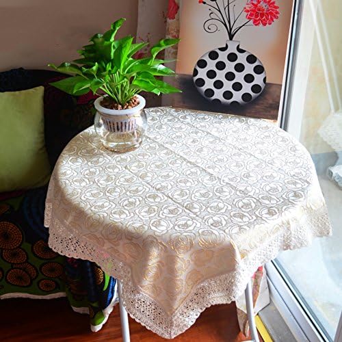Simple small square tablecloth roundtable tv cabinet makeup refrigerator cover towels lace dedusting cover-A 120x120cm(47x47inch)