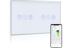 BSEED WiFi Interruptor Persiana Doble Blanco,1 Gang 1 Vía Interruptor de Pared Smart Compatible con Alexa y Google Home, Control por APP o Voz, Función de Temporizador, Requiere Cable Neutro