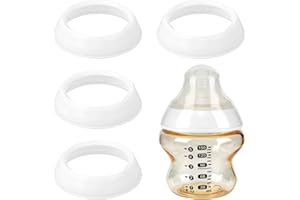 lasuroa 4pcs Replacement Nipple Rings Collars for Tommee Tippee, BPA Free Leakproof Screw Rings Baby Bottle Replacement Parts