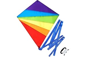 SUN KITES Diamond Kite for Children and Adults - Bright Rainbow Colours - Great Outdoor Toy for Beginners - Very Easy to Fly Kite