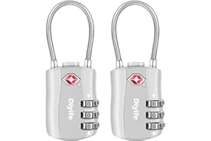 Diyife TSA Equipaje Locks, [2 Paquetes] 3 DíGitos Seguridad Candado, CombinacióN Candados, Bloqueo De CóDigo Para Maletas Equipaje Viaje, Etc. (Plata)