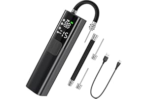 Pumteck MY01 Electric Ball Pump with Inflation & Deflation, Accurate Pressure Gauge and 4 Preset Modes, Automatic Ball Pump for Basketball, Soccer, Football and Volleyball (Max 15 PSI)