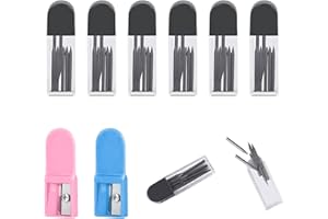 QEEROYO Compasso Ricariche, Mine Per Compasso, 80 Pezzi Compasso Ricariche di Ricambio con 2 temperamatite, Set Compasso di Precisione, Ricambio Per Compasso, Mine di Ricambio per Compasso 2B