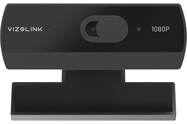 VIZOLINK W2N Webcam HD 1080P/30FPS Deux Micro Focus Fixe Correction de la Lumière Grand Angle 75 °Protection de la Vie privée Plug & Play pour WINS MacOS Linux Youtube Skype TikTok