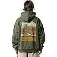 NOBERO Men Oversized Hoodies Graphic Printed Cotton Fleece Long Sleeve Hooded Sweatshirts for Men