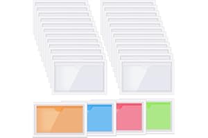 CHINCO 30 Paquetes Bolsillos Autoadhesivos de Tarjeta de Índice con Superior Abierta de Cargar - Tarjetero para Organizar Proteger Fichas - Plástico Transparente de Cristal (4,06 x 2,48 Pulgadas)