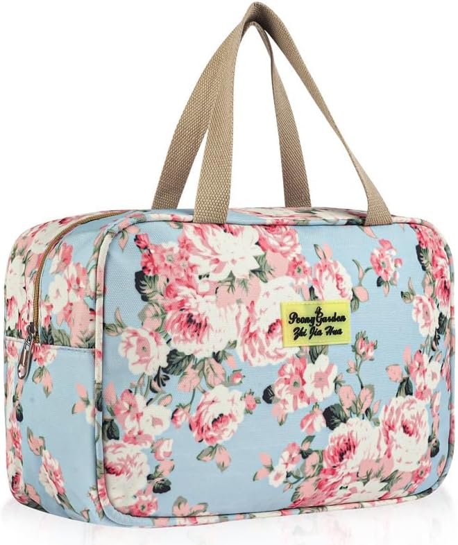 Aucuu Toiletry Bag, Large Full Size Toiletry Bag, Travel Hand-Held Make up Wash Bags, Portable Waterproof Toile-Try Kit, Bathroom Storage Case, Cosmetic Organizer for Travel, Camping for Women Girl