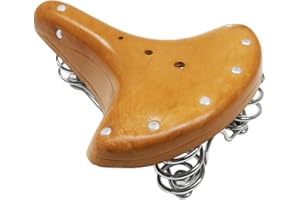 TentHome - Sillín de bicicleta vintage clásico con muelle helicoidal, marrón claro