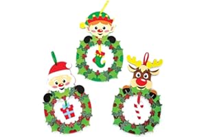 Baker Ross Guirlande Decorative Noel en Mousse avec Houx et Baies - Lot de 3, Decoration Noel Enfant (FX214)