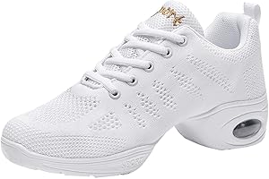 YUKTOPA Damen Tanzschuhe Lace-Up Mesh Luftkissen Tanz Training Tanzsneaker Websneaker Jazzdance Schuhe Dancesneaker Tanzschuhe