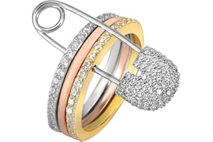 AoedeJ 925 Sterling Silver Stacking Rings Set, Hexagon Cubic Zirconia Simulated Diamond for Women, Pin Ring Eternity Wedding Band