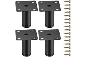 Fulushouxi 4 Pcs Furniture Legs, 2"/5cm Adjustable Furniture Support Feet, Metal Sofa Replacement Support Feet Legs for Sofa Table Chair Desk Kitchen Cupboard Cabinets Legs Feet