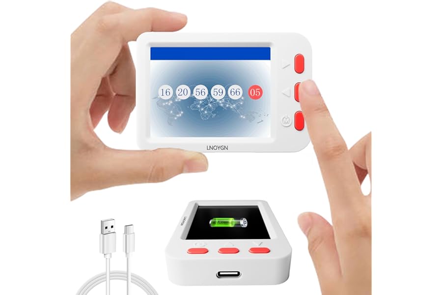 LNOYGN Lottery Ball Machine, Ai Algorithm Probability Picker Device, Built-in Rechargeable Battery, Lottery Number Picker with Various Lotto Games