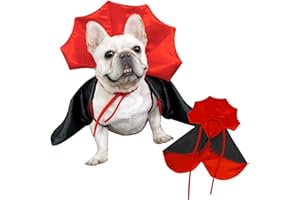 ASFWAGQ Haustiere Vampir Kostüm, Halloween Hund Katze Kostüm Umhang, Haustier Vampir Umhang, Haustier Cosplay Kleidung, Cosplay Lustig Haustierkostüm Umhang für Hundekostüm Halloween Vampir Kostüm（Einheitsgrö