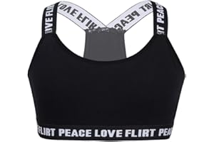 Alvivi Mädchen Sport Crop Tops Tanz Bustier Yoga BH Weste Crop Bralette Push Up Kinder Sportshirt Training Kurz Tank Top Tanktop Ballettanzug Tanzanzug