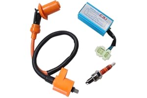 OUYFILTERS OxoxO rendimiento alambres redondo ca Fired 6 pines CDI + Bobina de encendido + Bujía Para China GY6 50 cc 125 cc 150 cc Scooter Ciclomotor Go Kart