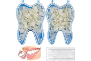 KEMUZ 100 Pezzi Di Corone Provvisorie, Dentiere Provvisorie, Faccette Dentali, Denti Finti, Denti Finti Multiuso, Kit Di Riparazione Dentale, Denti Anteriori E Posteriori