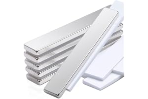 Swihorab Neodym-magneter, 60 x 10 x 3 mm, 6 stycken, Fyrkantiga, Silver, Starka, Sällsynta
