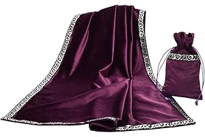 BLESSUME Tarocchi Tovaglia Altare Divinazione in Tessuto con Tarot Bag, One Size (Violet)