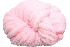 ‎MAXEE Maxee Dicke Wolle Garn 250g, Sperrige Armstricken Wolle, Soft Arm Knitting, XXL Grobstrick Weiches Wollgarn, zum Häkeln für Decke, Perfekt zum Weben von Haustier Nest, Decken, Zierkissen-Hellrosa