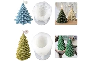PTJJXA 2 Piezas Molde de Vela de Árbol de Navidad, Molde de Resina Epoxi para Árbol de Navidad, Molde de Silicona para Velas de Navidad Para Hacer Jabones y Velas Navideños (B)