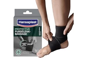 ‎HANSAPLAST Hansaplast Protective verstellbare Fußgelenk-Bandage, Sprunggelenkbandage stabilisiert & entlastet das Gelenk, Knöchelbandage für rechtes & linkes Fußgelenk fördert die Regeneration, Unisex